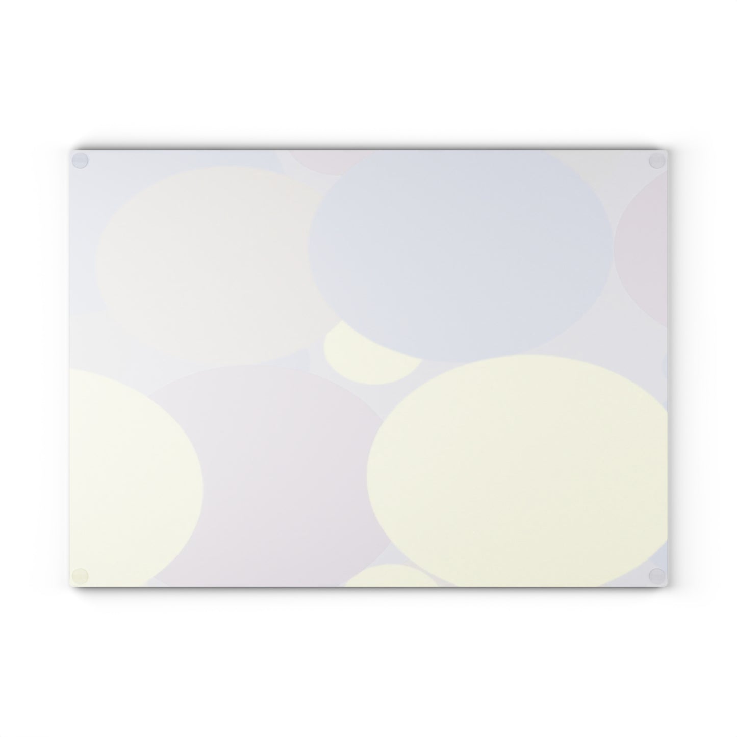 Pastel Soft Blue and Soft White Patches 11" x 15" Glass Cutting Board