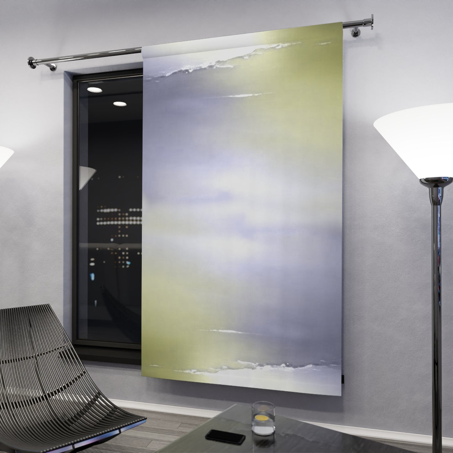 Lavender Sea Golden Fog Window Curtain, 50" x  84", blackout