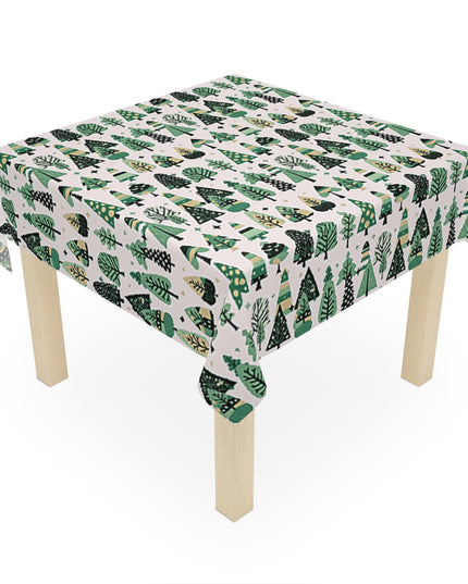 Mini Vintage Green Trees Tablecloth, 55" x 55"