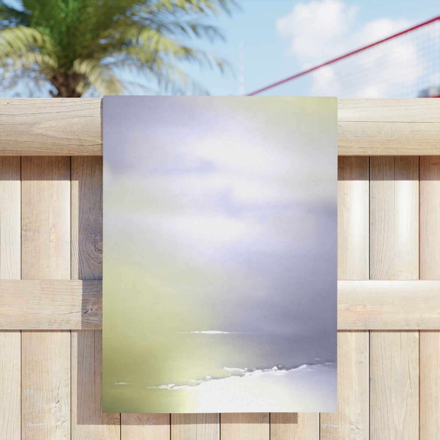 Lavender Sea Golden Fog Beach Towel, 24" x 44"