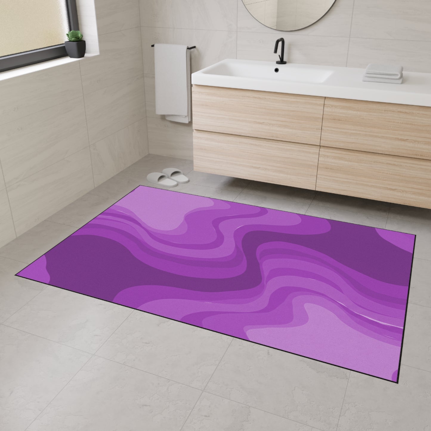 Wavey Purple Wavey 48" x 72" Heavy Duty Floor Mat