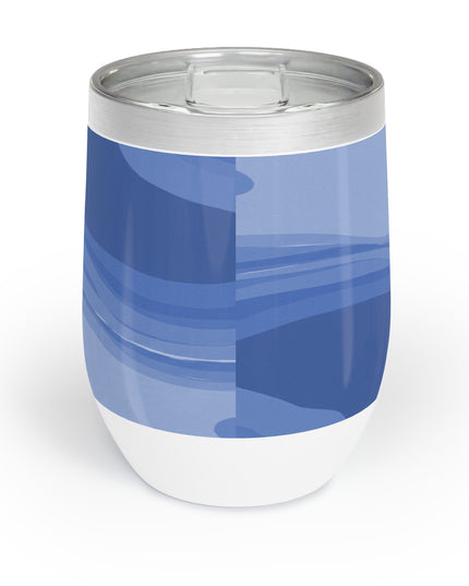 Deep Blue Wavey 12 oz Chill Wine Tumbler