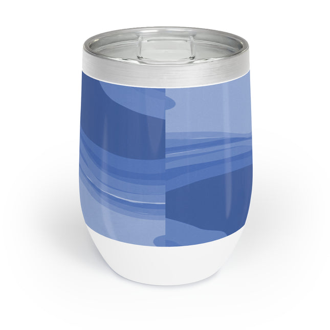 Deep Blue Wavey 12 oz Chill Wine Tumbler