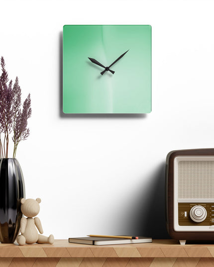 Mint Fade Acrylic Wall Clock, Round or Square, 10.75" x 10.75"