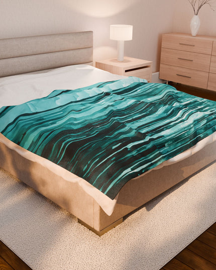 Striped Tif Velveteen Plush Blanket, 60" x 80"
