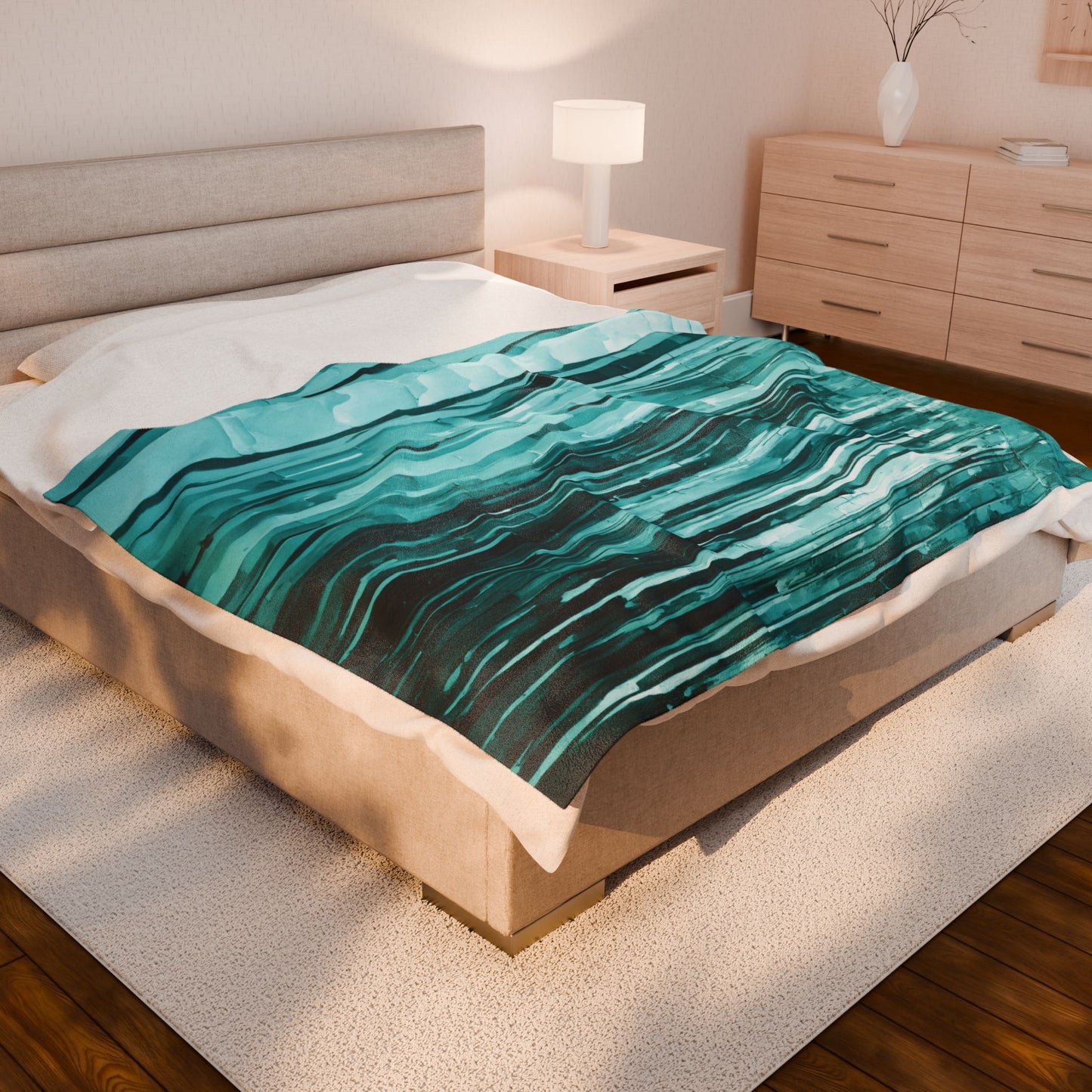 Striped Tif Velveteen Plush Blanket, 60" x 80"