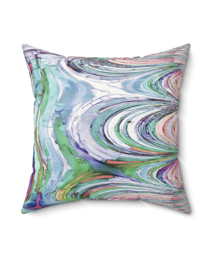 Uzi Spiral Pastels Faux Suede Square Pillow, 18" x 18"