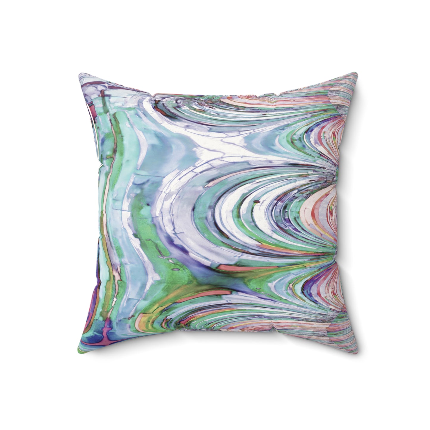 Uzi Spiral Pastels Faux Suede Square Pillow, 18" x 18"