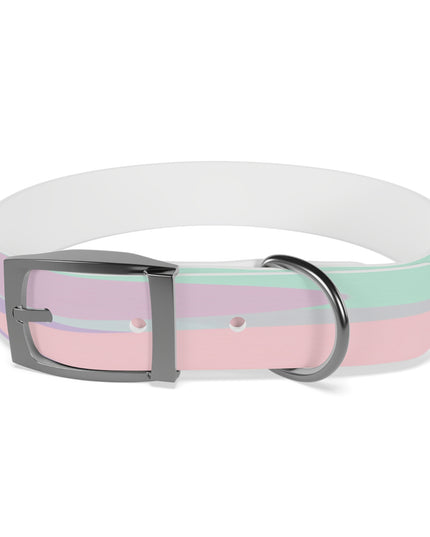 Pastel Peach and Soft Green Patches Medium Dog Collar