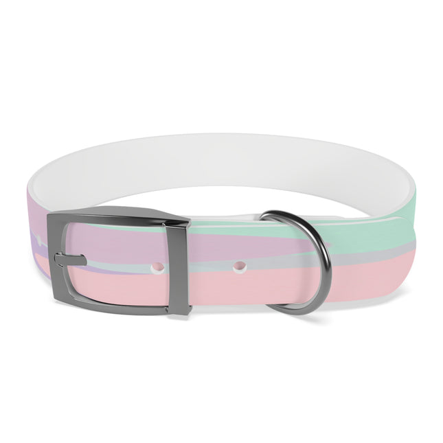 Pastel Peach and Soft Green Patches Medium Dog Collar