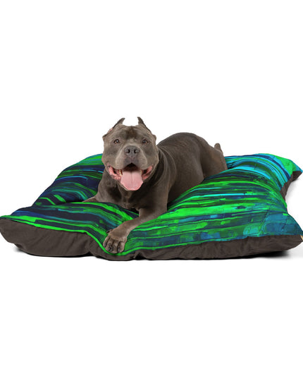 Striped Blue Green 50" × 40" Pet Bed