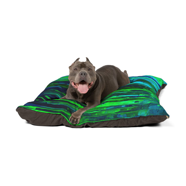 Striped Blue Green 50" × 40" Pet Bed