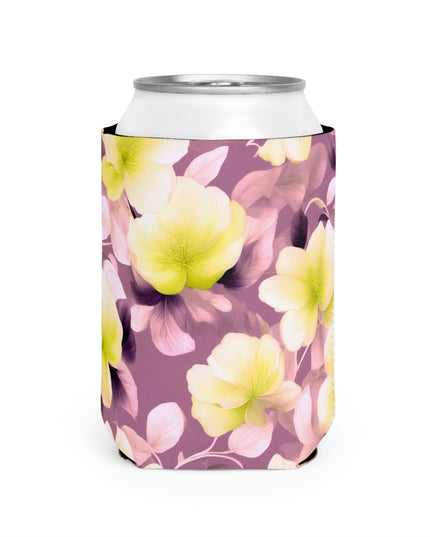 Lemon Blossom Floral Bunch 12 oz Can Cooler Sleeve