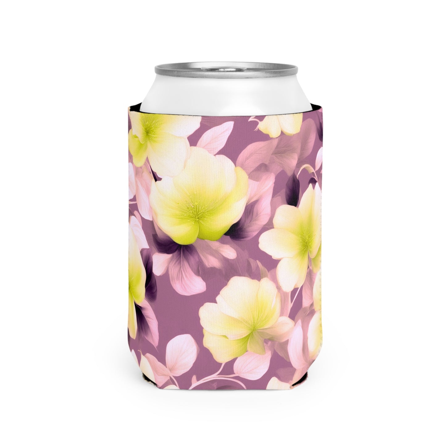 Lemon Blossom Floral Bunch 12 oz Can Cooler Sleeve