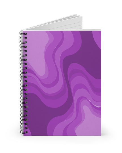 Wavey Purple Wavey Spiral Notebook - Ruled Line, 6" x 8", 118 pages