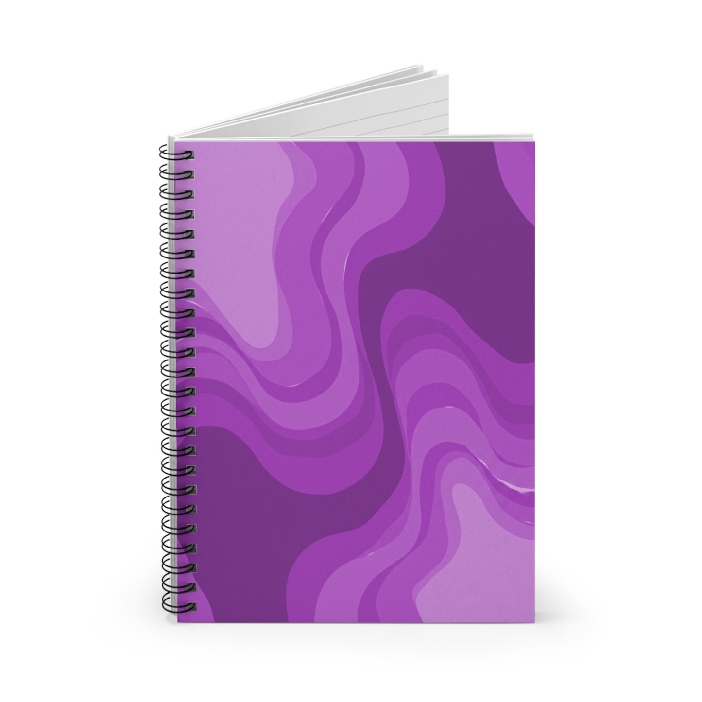 Wavey Purple Wavey Spiral Notebook - Ruled Line, 6" x 8", 118 pages