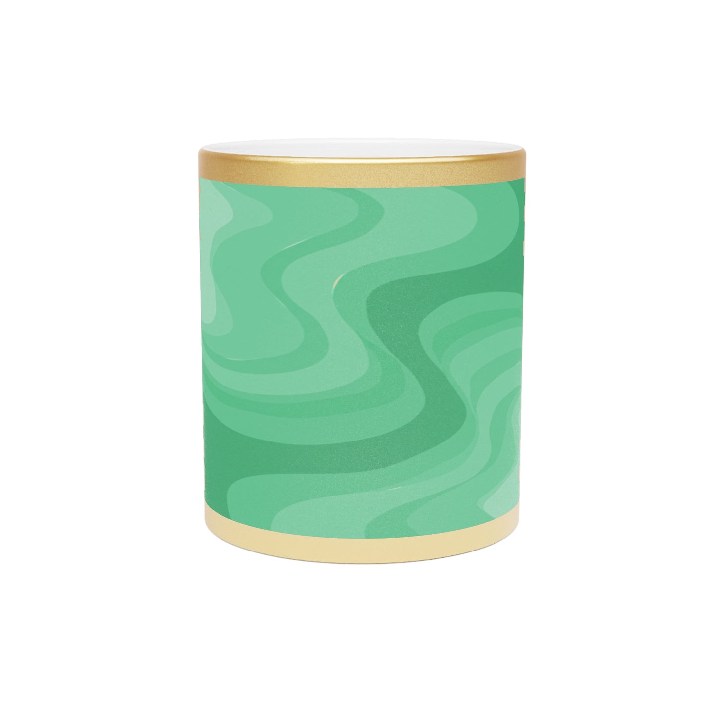 Mint Green Wavey 11 oz Metallic Mug (Silver\Gold)