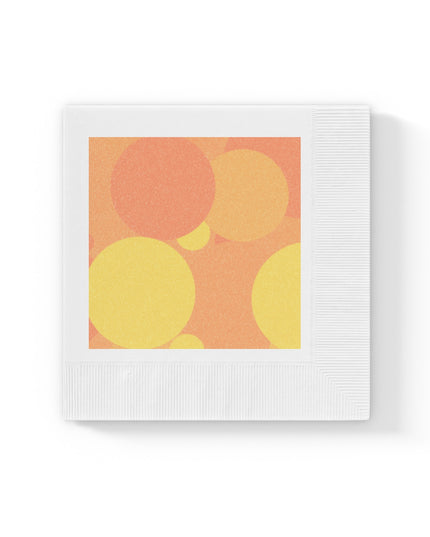 Pastel Bright Oranges Patches White Coined Napkins, 6.5" x 6.5"