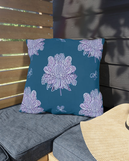 Lavender Floral Butterflies 18" x 18" Outdoor Pillow