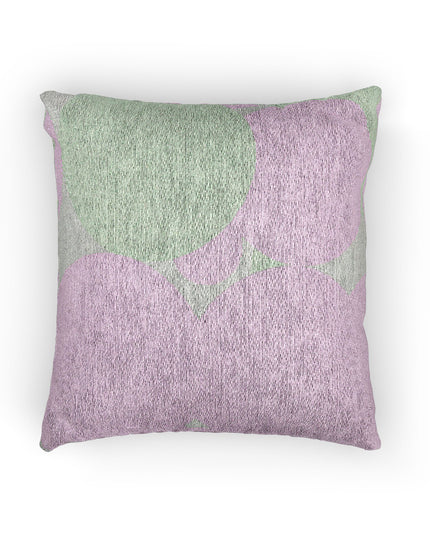 Pastel Lavender Purple and Soft Green Patches Woven Pillow, 17" x 18"