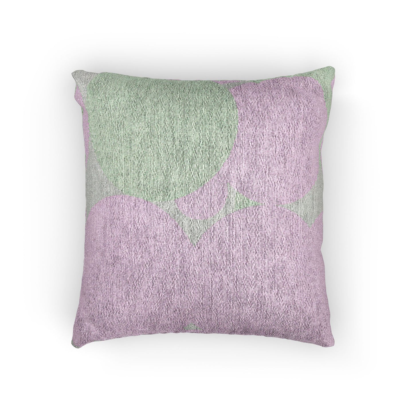 Pastel Lavender Purple and Soft Green Patches Woven Pillow, 17" x 18"