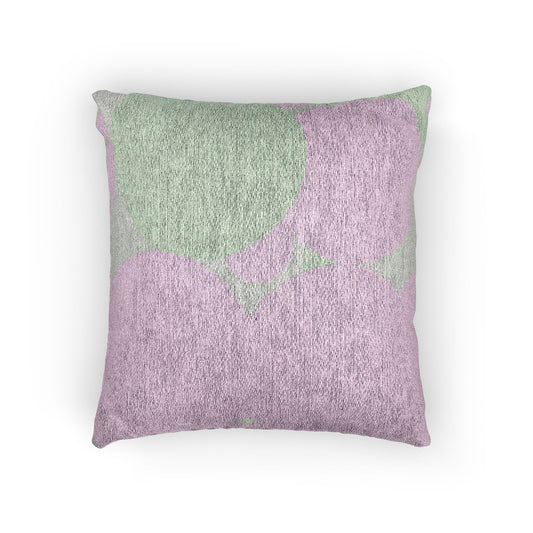Pastel Lavender Purple and Soft Green Patches Woven Pillow, 17" x 18"
