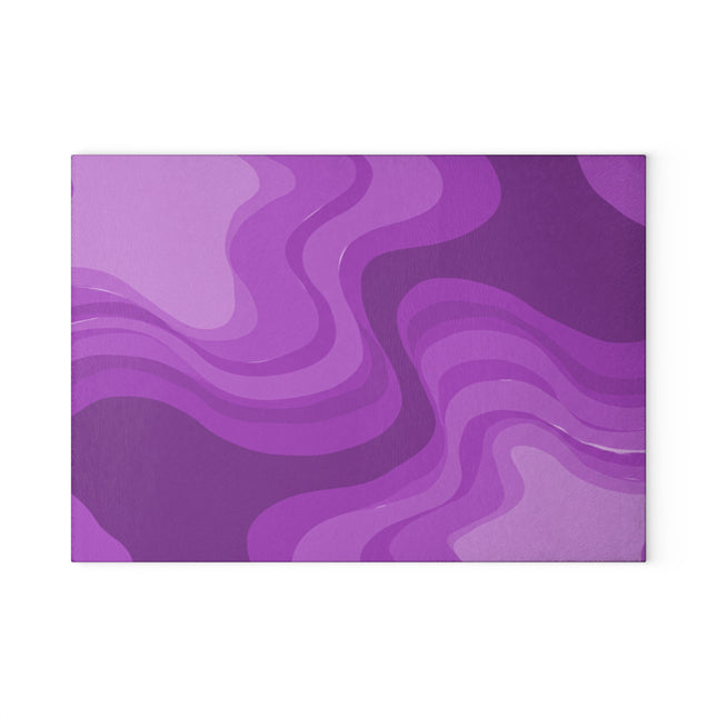 Wavey Purple Wavey 8" x 11" Glass Cutting Board