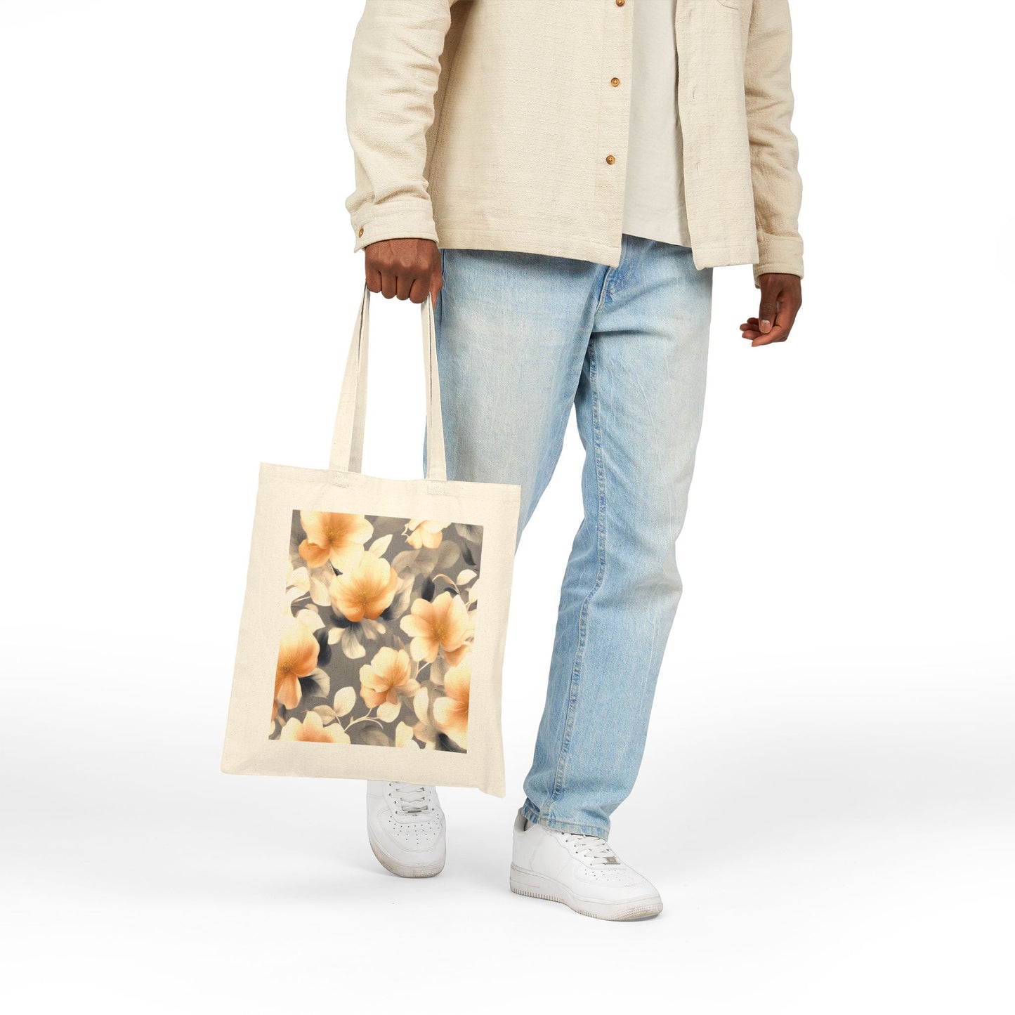 Soft Blossom Floral Bunch Cotton Canvas Tote Bag