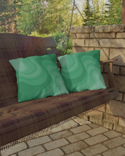 Mint Green Wavey 18" x 18" Outdoor Pillow