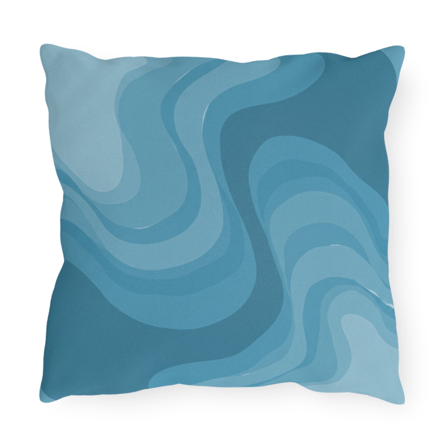 Sky Blue Wavey 16" x 16" Outdoor Pillow