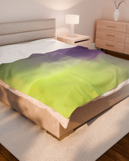 Purple Golden Fade Velveteen Plush Blanket, 60" x 80"