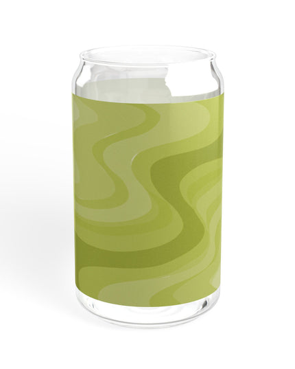 Lemon Wavey Sipper Glass, 16oz