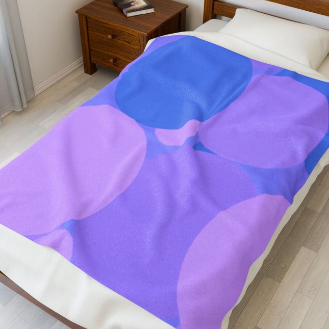 Pastel Purple Family Patches Velveteen Plush Blanket, 50" x 60"