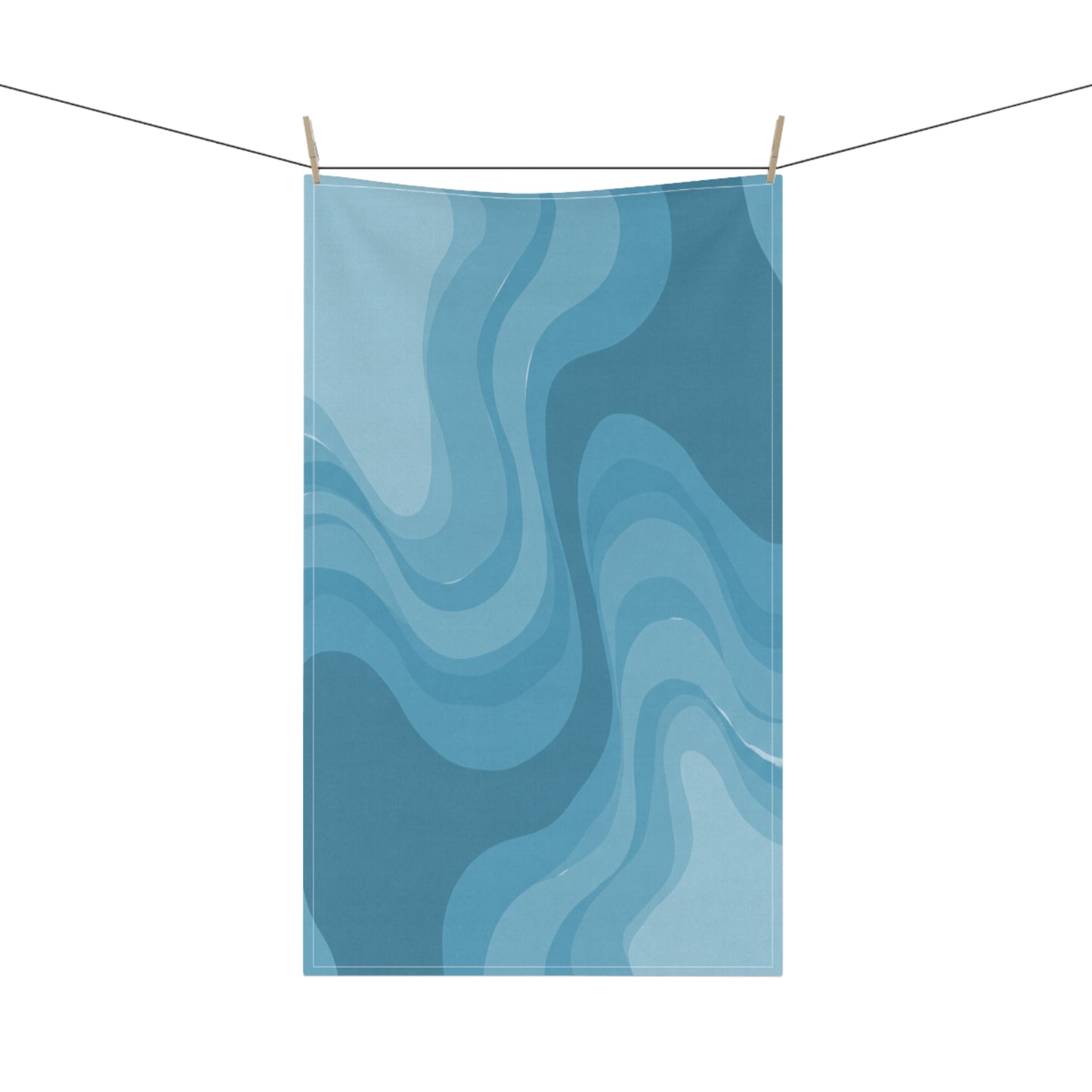 Sky Blue Wavey Tea Towels (cotton, poly), 18" x "30