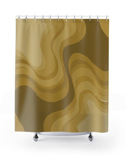 Brown Wavey Shower Curtains, 71" x 74"