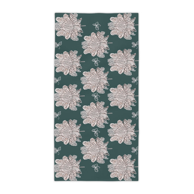 Soft White Floral Butterflies Beach Towel, 30" x 60"
