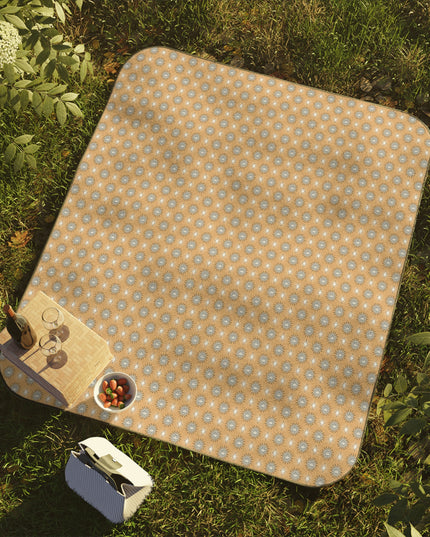 Tan Sunset Star-crossed Bodies Picnic Blanket, 61" × 51"