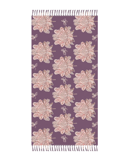 Pink Floral Butterflies 38" × 81" Boho Beach Cloth