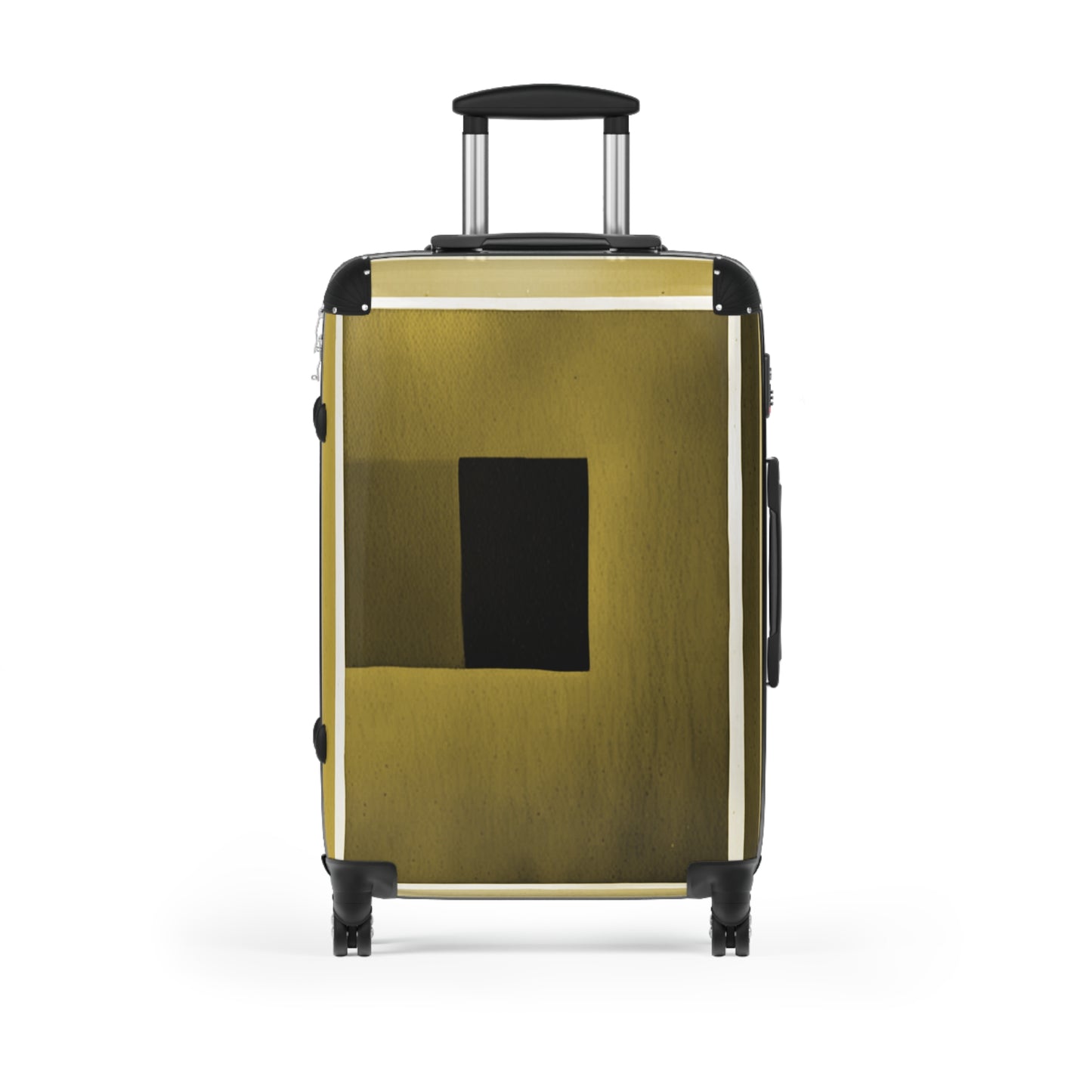 Tan Shadow Medium Suitcase with built in lock, 4 double-wheels, telescopic handle, and ABS back hard-shell