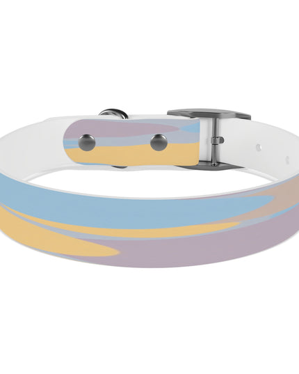 Pastel Baby Blue and Peach Patches Medium Dog Collar