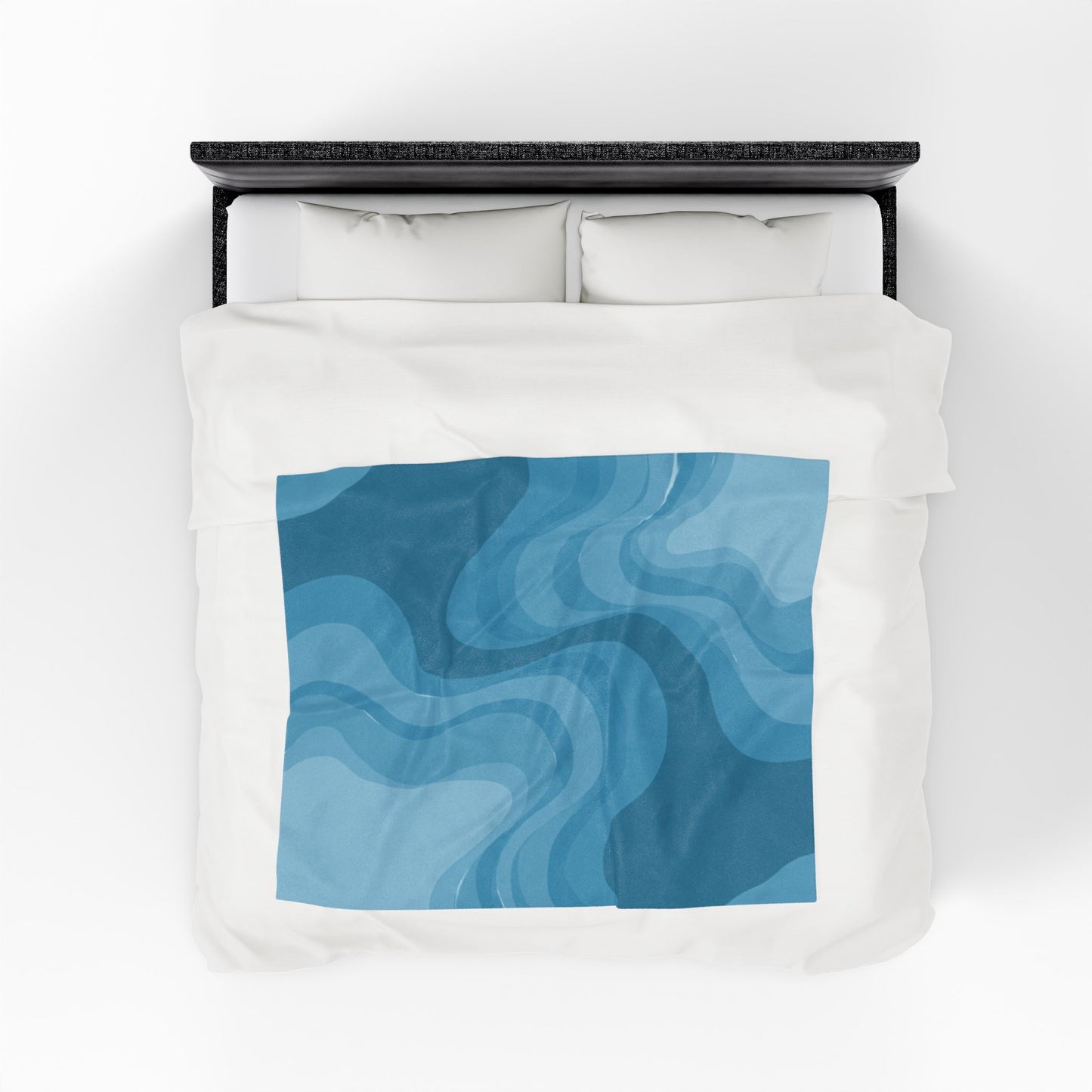 Sky Blue Wavey Velveteen Plush Blanket, 50" x 60"
