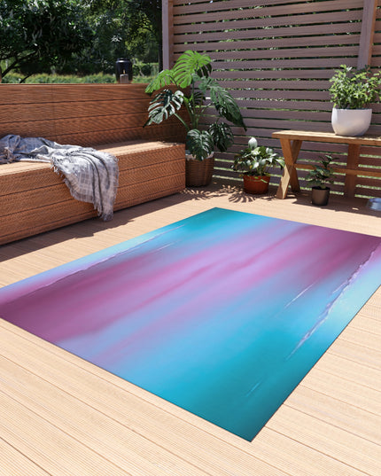 Wine Sea Blue Fog Outdoor Rug, 60" x 84"
