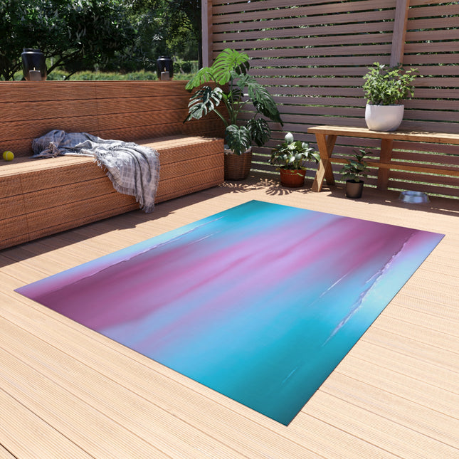 Wine Sea Blue Fog Outdoor Rug, 60" x 84"