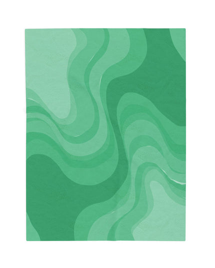 Mint Green Wavey Velveteen Plush Blanket, 30" x 40"
