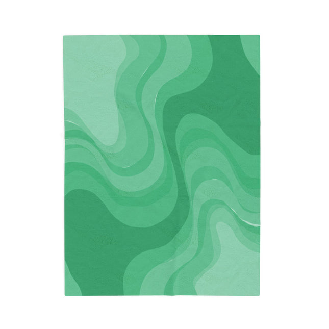 Mint Green Wavey Velveteen Plush Blanket, 30" x 40"