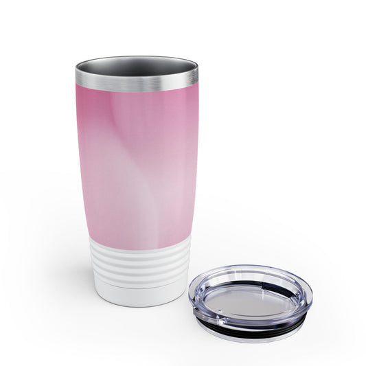 Pink Blush Fade Ringneck Tumbler, 20oz in white, steel and black