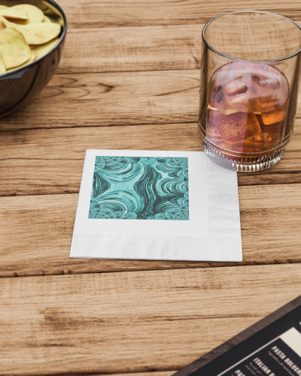 Uzi Spiral Tif Pastel White Coined Napkins, 4.8" x 4.8"