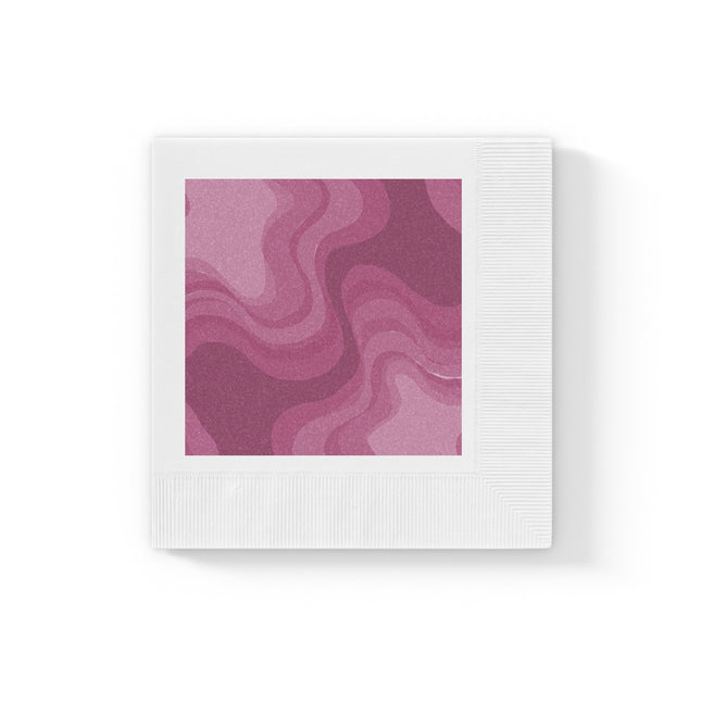 Pinky Mauve Wavey White Coined Napkins, 6.5" x 6.5"