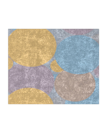 Pastel Baby Blue and Peach Patches 50" x 60" Crushed Velvet Blanket