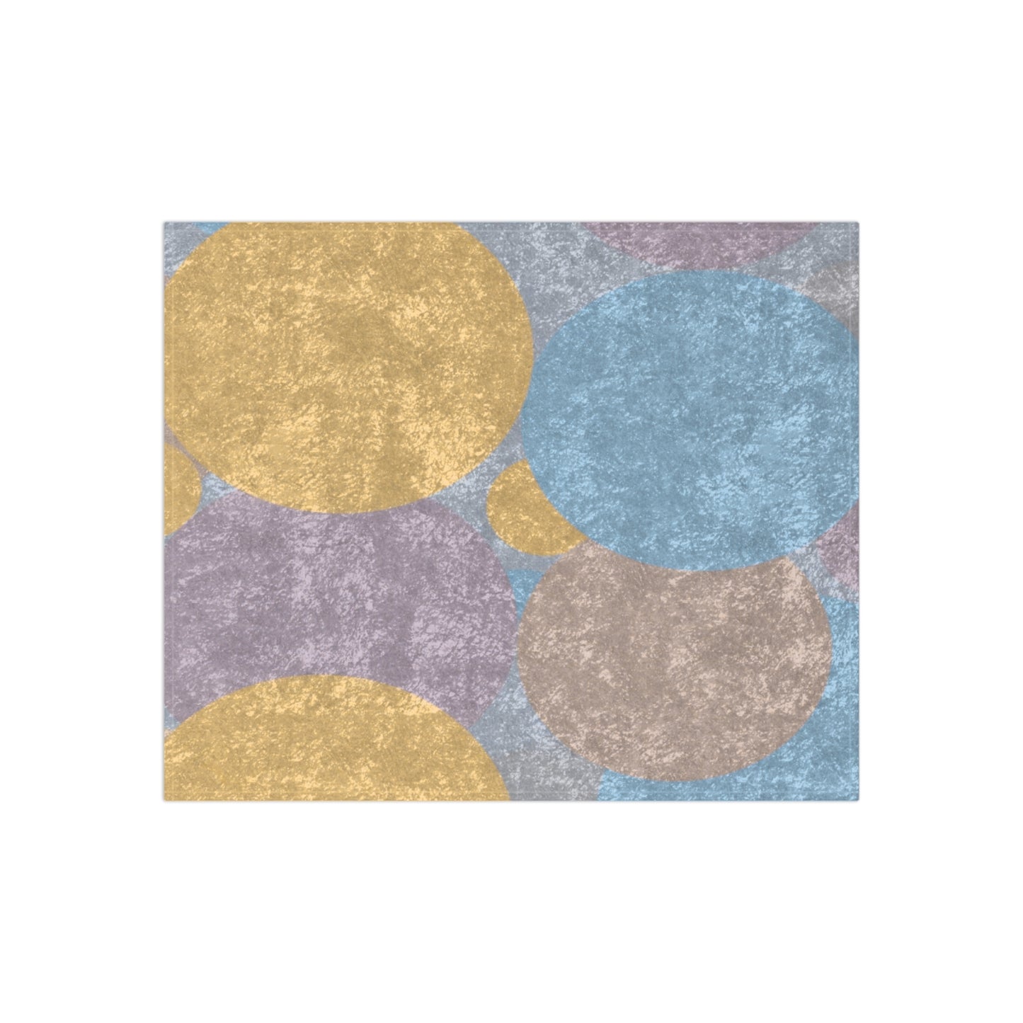 Pastel Baby Blue and Peach Patches 50" x 60" Crushed Velvet Blanket
